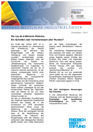 Die Ley de la Memoria Histórica