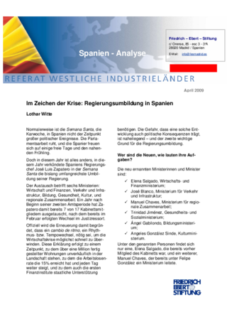Im Zeichen der Krise: Regierungsumbildung in Spanien